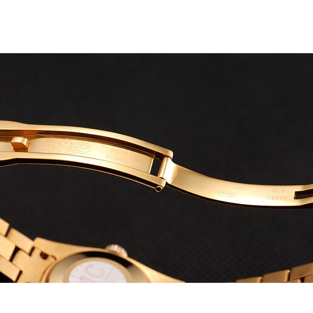 Rolex aaa copy Rolex 1453957 DayJust Swiss Bracelet Pave White Diamond Dial Gold Diamond 0721